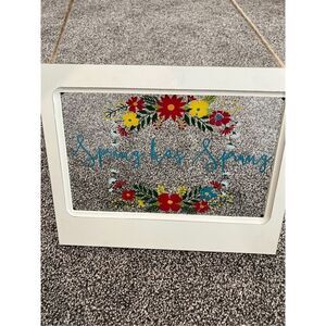Decorative Spring-Themed Glass Panel with Floral Design